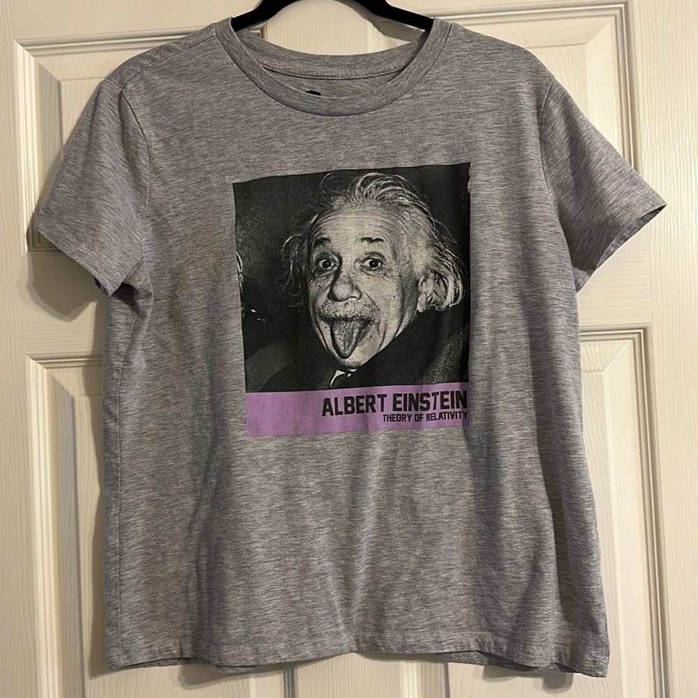 Albert Einstein Short Sleeve Gray Tee Shirt